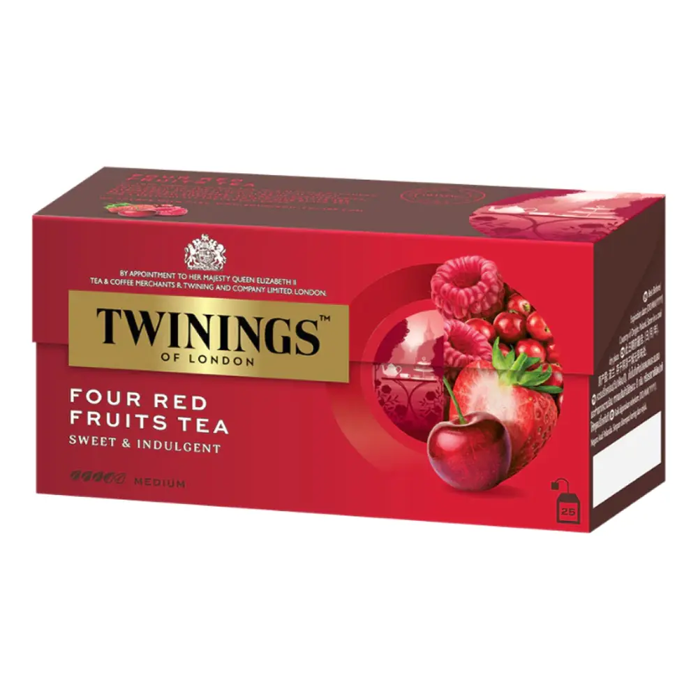 Trà 4 Loại Trái Cây Đỏ, Four Red Fruits Tea, Sweet & Indulgent, 25 Túi Trà (50g) - TWININGS
